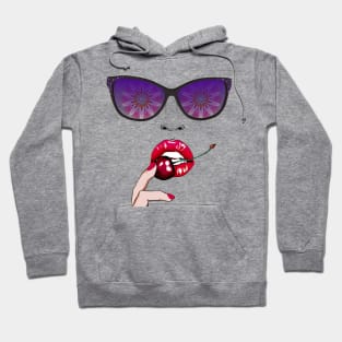 Cherry Lips Cool Sunglasses Hoodie